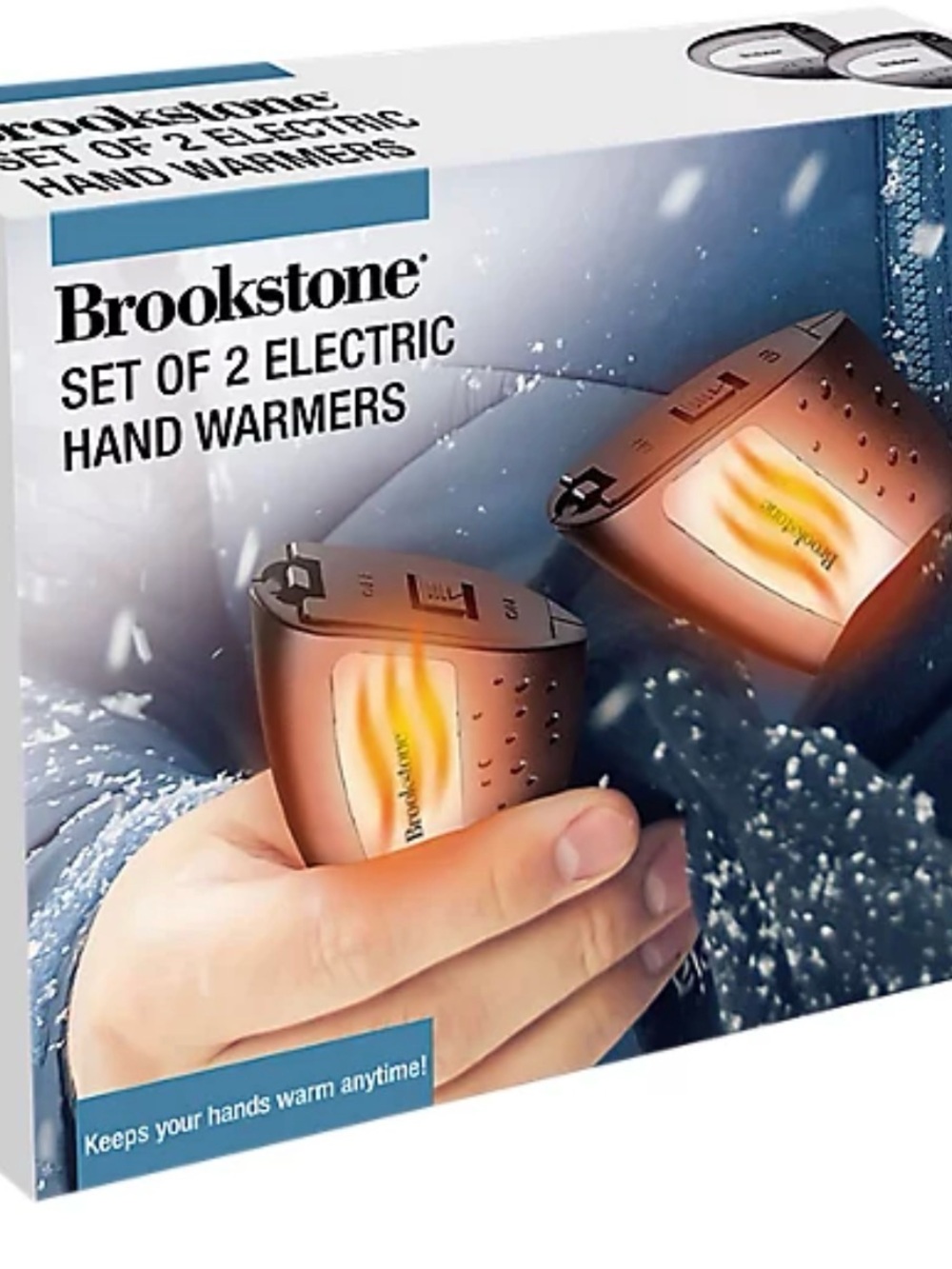 Brookstone Silver and Gray Portable Electric Hand Warmers